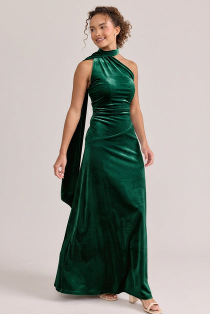 Imani Velvet Dress | Made To Order | Emerald