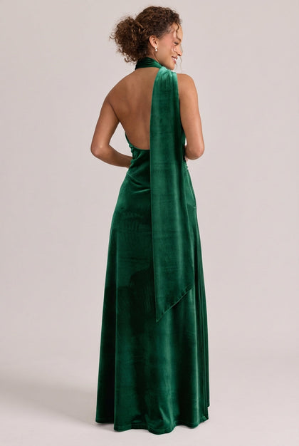 Imani Velvet Dress | Made To Order | Emerald