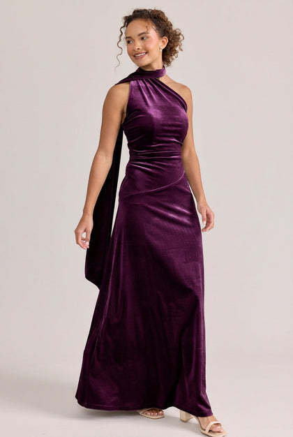 Imani Velvet Dress | Made To Order | Purple