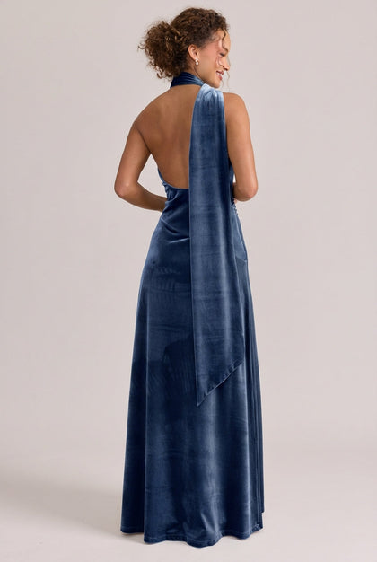 Imani Velvet Dress | Made To Order | Royal Blue