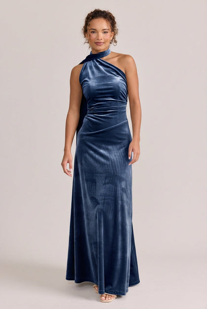 Imani Velvet Dress | Made To Order | Royal Blue