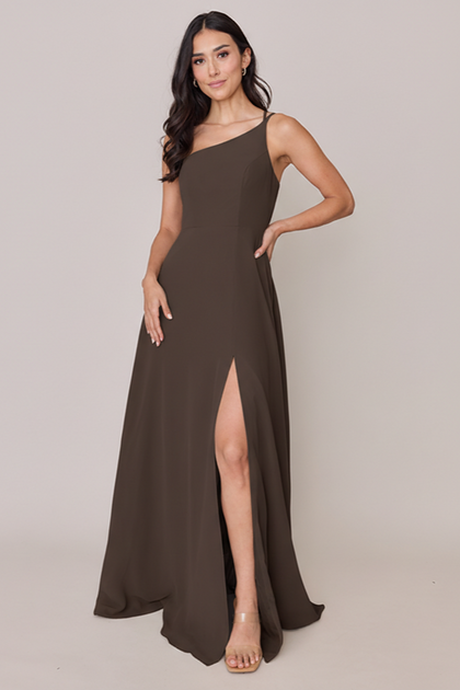 Inez Chiffon Dress | Made To Order | Espresso