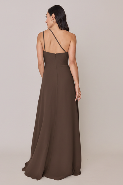 Inez Chiffon Dress | Made To Order | Espresso