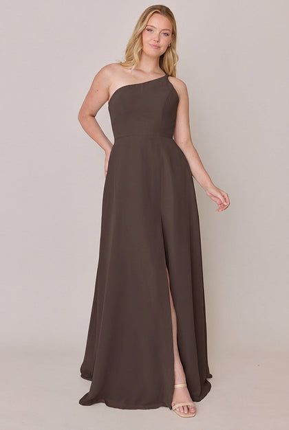 Inez Chiffon Dress | Made To Order | Espresso