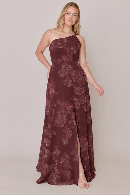 Inez Chiffon Floral Print Dress | Made To Order | Mahogany Blooms