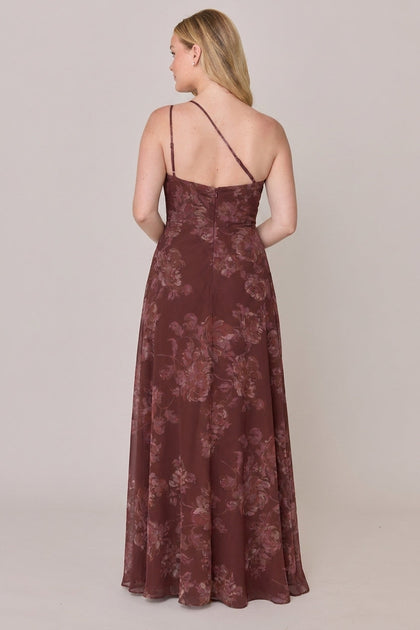 Inez Chiffon Floral Print Dress | Made To Order | Mahogany Blooms