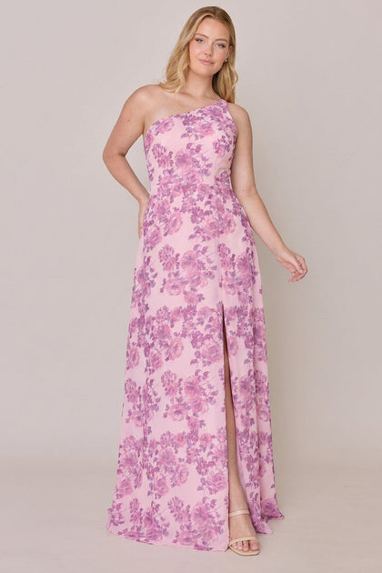 Inez Chiffon Floral Print Dress | Made To Order | Perfect Pink Blossom