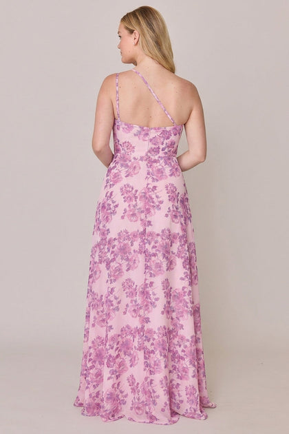 Inez Chiffon Floral Print Dress | Made To Order | Perfect Pink Blossom