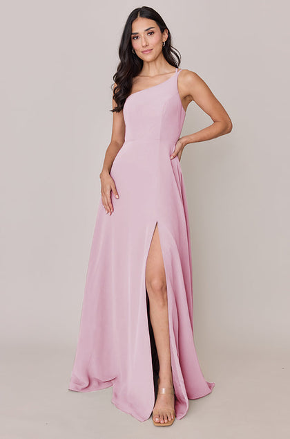 Inez Chiffon Dress | Made To Order | Baby Pink