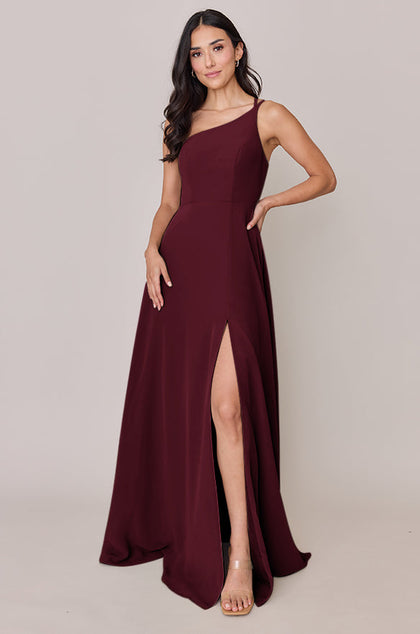 Inez Chiffon Dress | Made To Order | Cabernet
