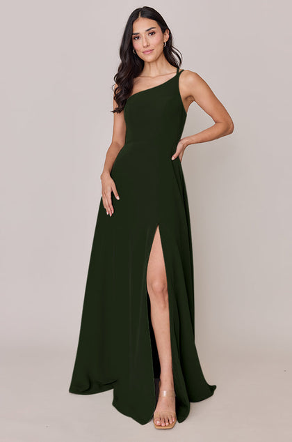 Inez Chiffon Dress | Made To Order | Deep Olive