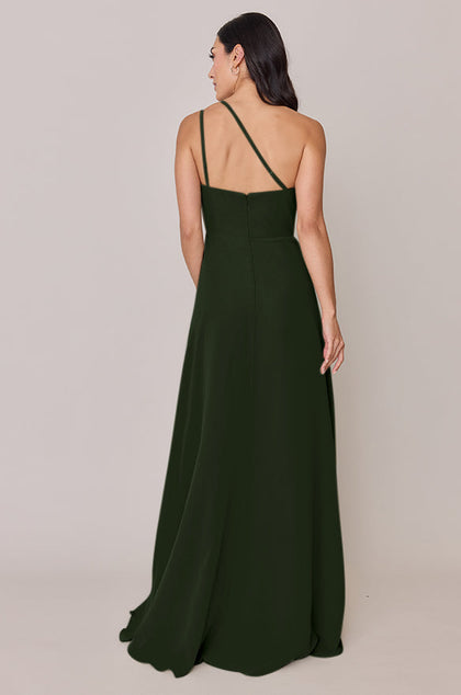 Inez Chiffon Dress | Made To Order | Deep Olive