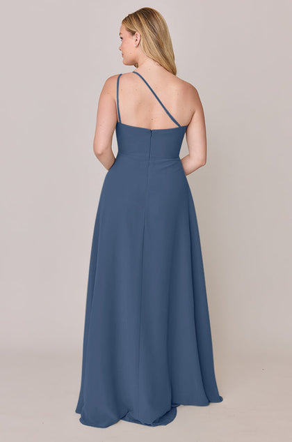 Inez Chiffon Dress | Made To Order | Dusty Blue