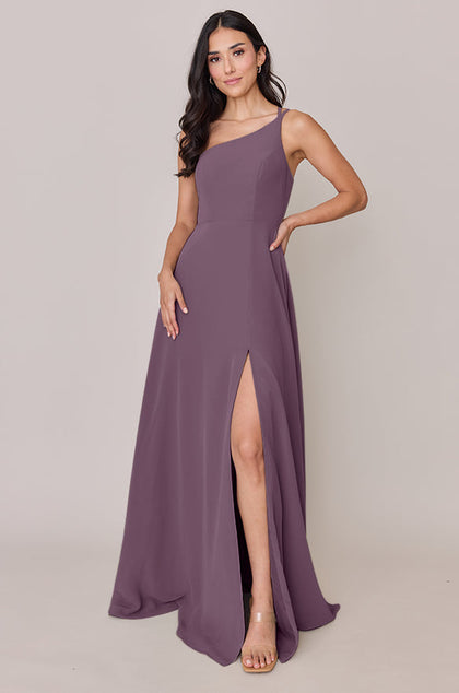 Inez Chiffon Dress | Made To Order | Dusty Purple