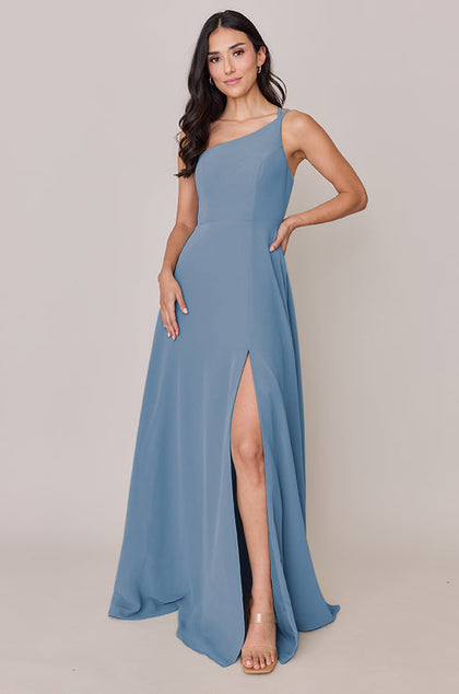 Inez Chiffon Dress | Made To Order | French Blue