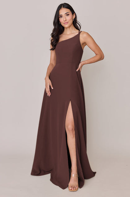 Inez Chiffon Dress | Made To Order | Mahogany