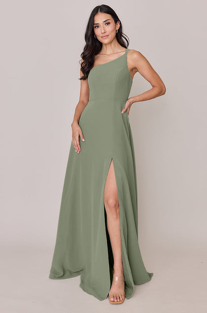 Inez Chiffon Dress | Made To Order | Moss