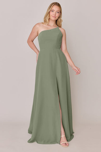 Inez Chiffon Dress | Made To Order | Moss