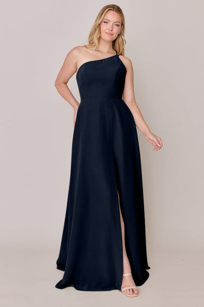 Inez Chiffon Dress | Made To Order | Navy Blue