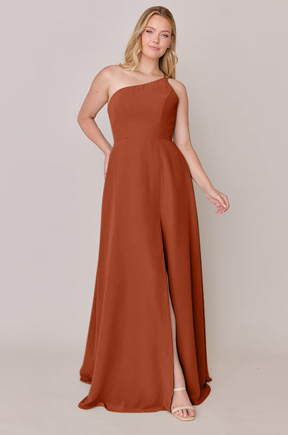 Inez Chiffon Dress | Made To Order | Rust Orange