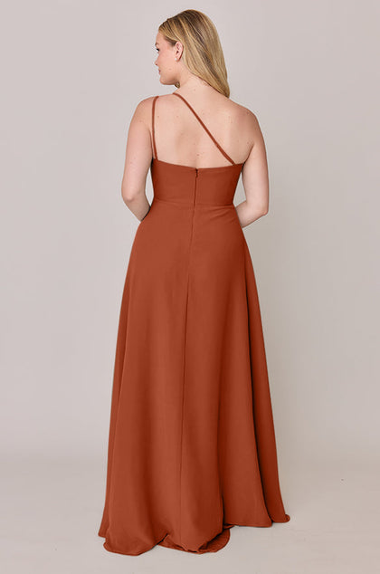 Inez Chiffon Dress | Made To Order | Rust Orange