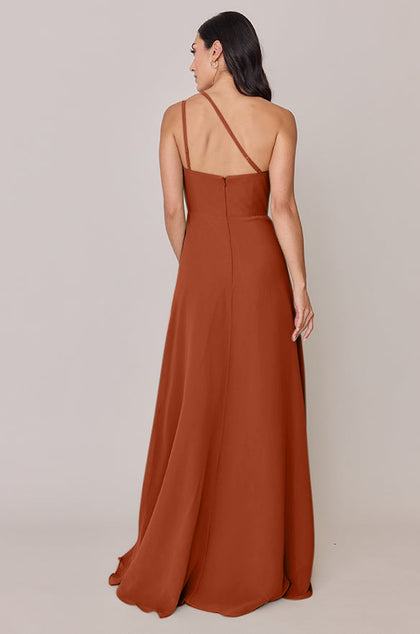 Inez Chiffon Dress | Made To Order | Rust Orange