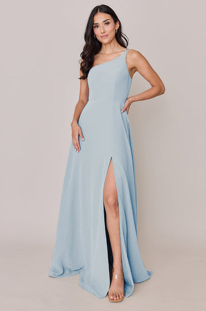 Inez Chiffon Dress | Made To Order | Sky Blue