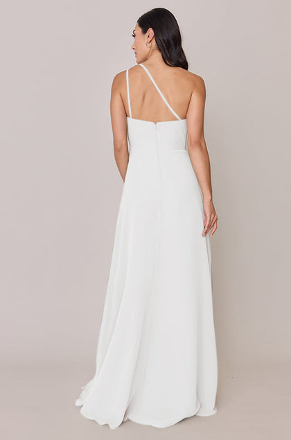 Inez Chiffon Dress | Made To Order | White Pearl
