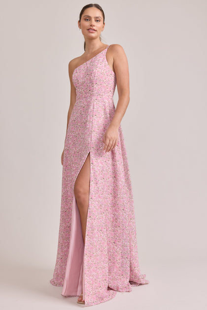 Inez Chiffon Floral Print Dress | Made To Order | Perfect Pink Posey