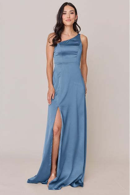 Inez Satin Dress | Made To Order | True Blue