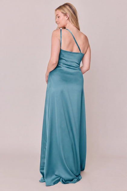 Inez Satin Dress | Made To Order | Turquoise