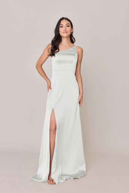 Inez Satin Dress | Made To Order | White Pearl