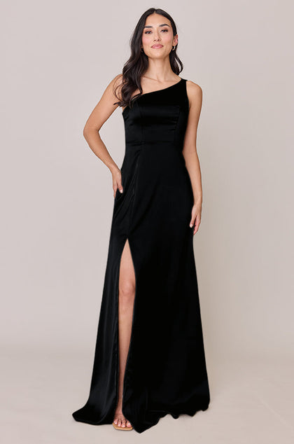 Inez Satin Dress | Made To Order | Black