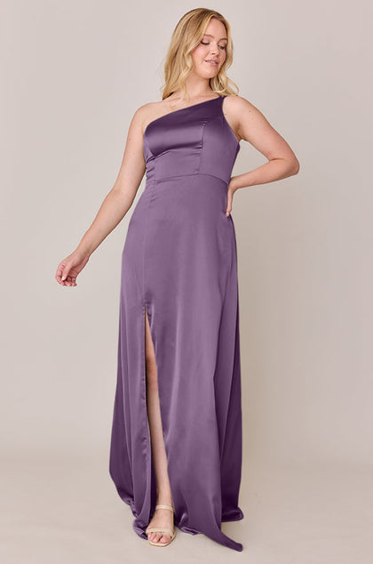 Inez Satin Dress | Made To Order | Dusty Plum
