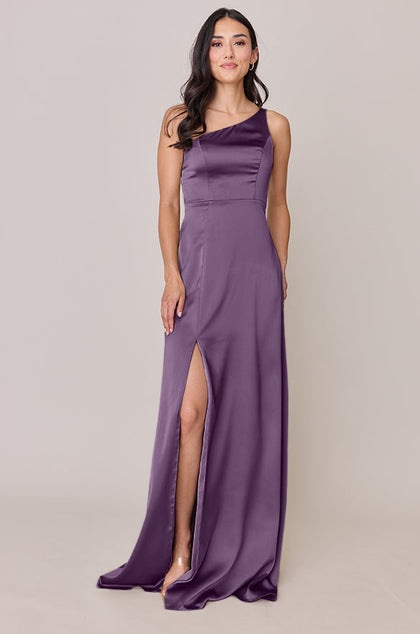Inez Satin Dress | Made To Order | Dusty Plum