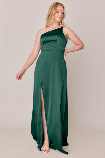 Inez Satin Dress | Made To Order | Emerald