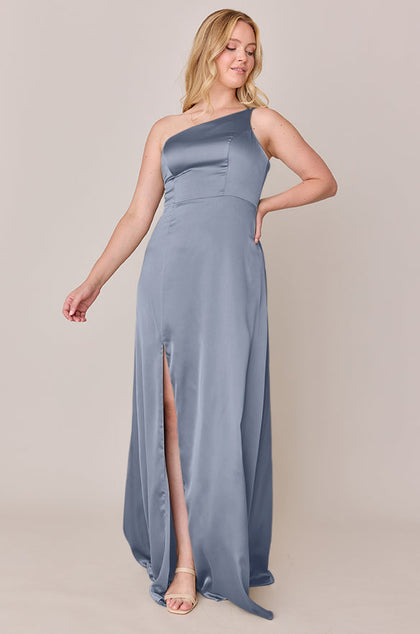 Inez Satin Dress | Made To Order | French Blue