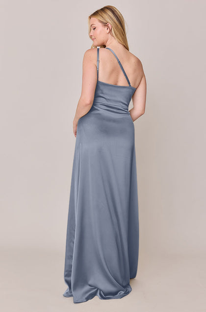 Inez Satin Dress | Made To Order | French Blue