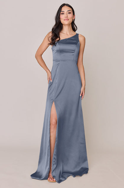 Inez Satin Dress | Made To Order | French Blue