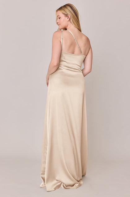 Inez Satin Dress | Made To Order | Gold Champagne