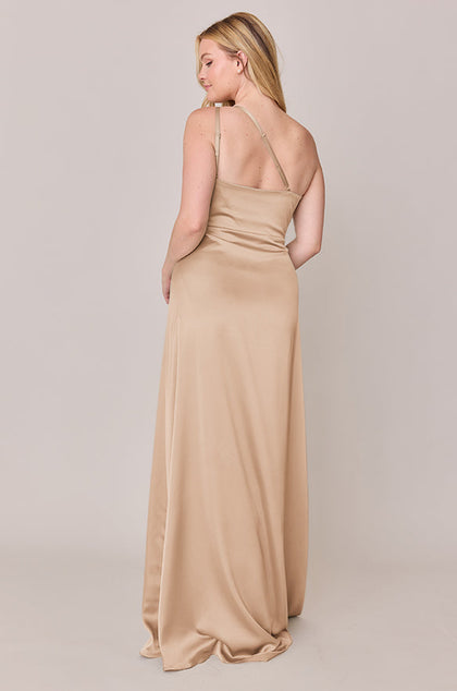 Inez Satin Dress | Made To Order | Honey Beige