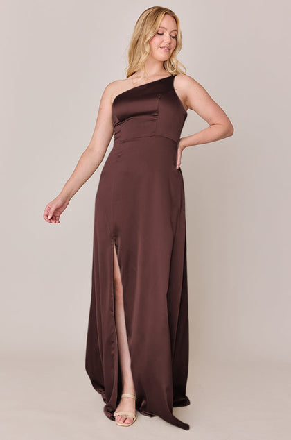 Inez Satin Dress | Made To Order | Mahogany
