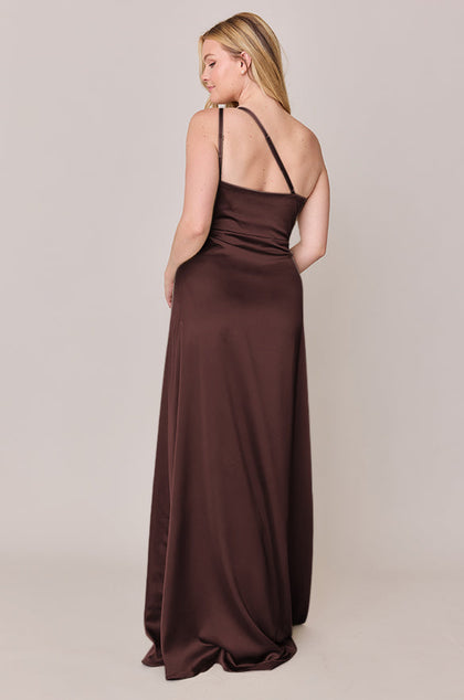 Inez Satin Dress | Made To Order | Mahogany