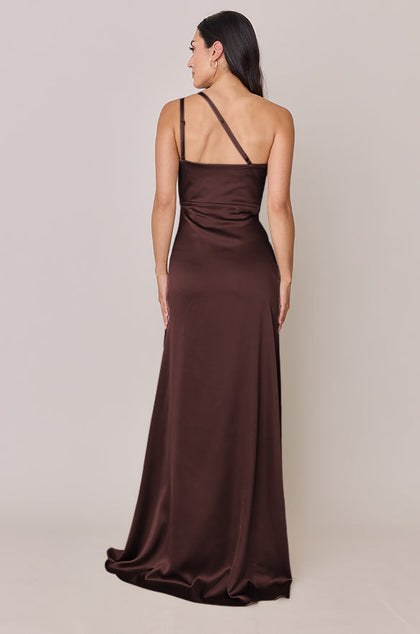 Inez Satin Dress | Made To Order | Mahogany