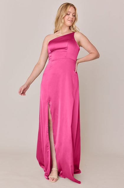 Inez Satin Dress | Made To Order | Malibu Pink