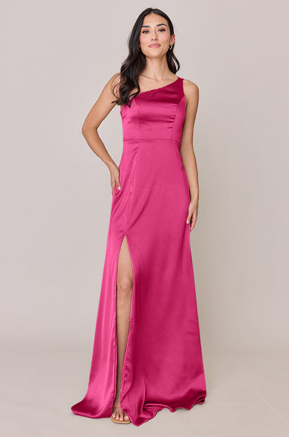 Inez Satin Dress | Made To Order | Malibu Pink