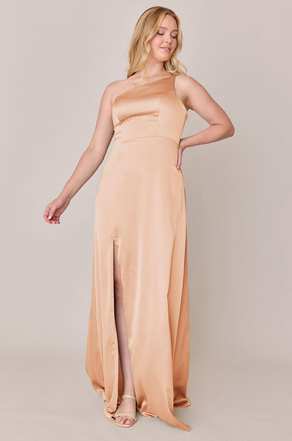 Inez Satin Dress | Made To Order | Peach