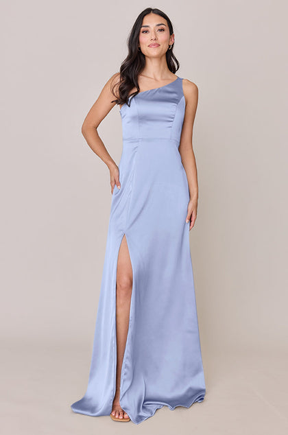 Inez Satin Dress | Made To Order | Periwinkle
