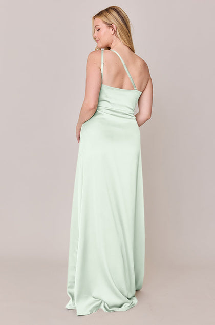 Inez Satin Dress | Made To Order | Pistachio