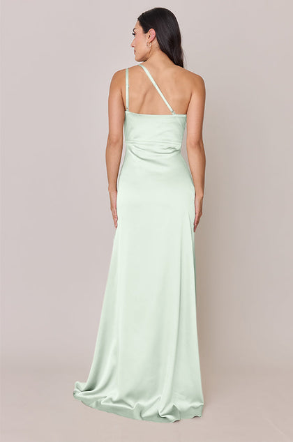 Inez Satin Dress | Made To Order | Pistachio